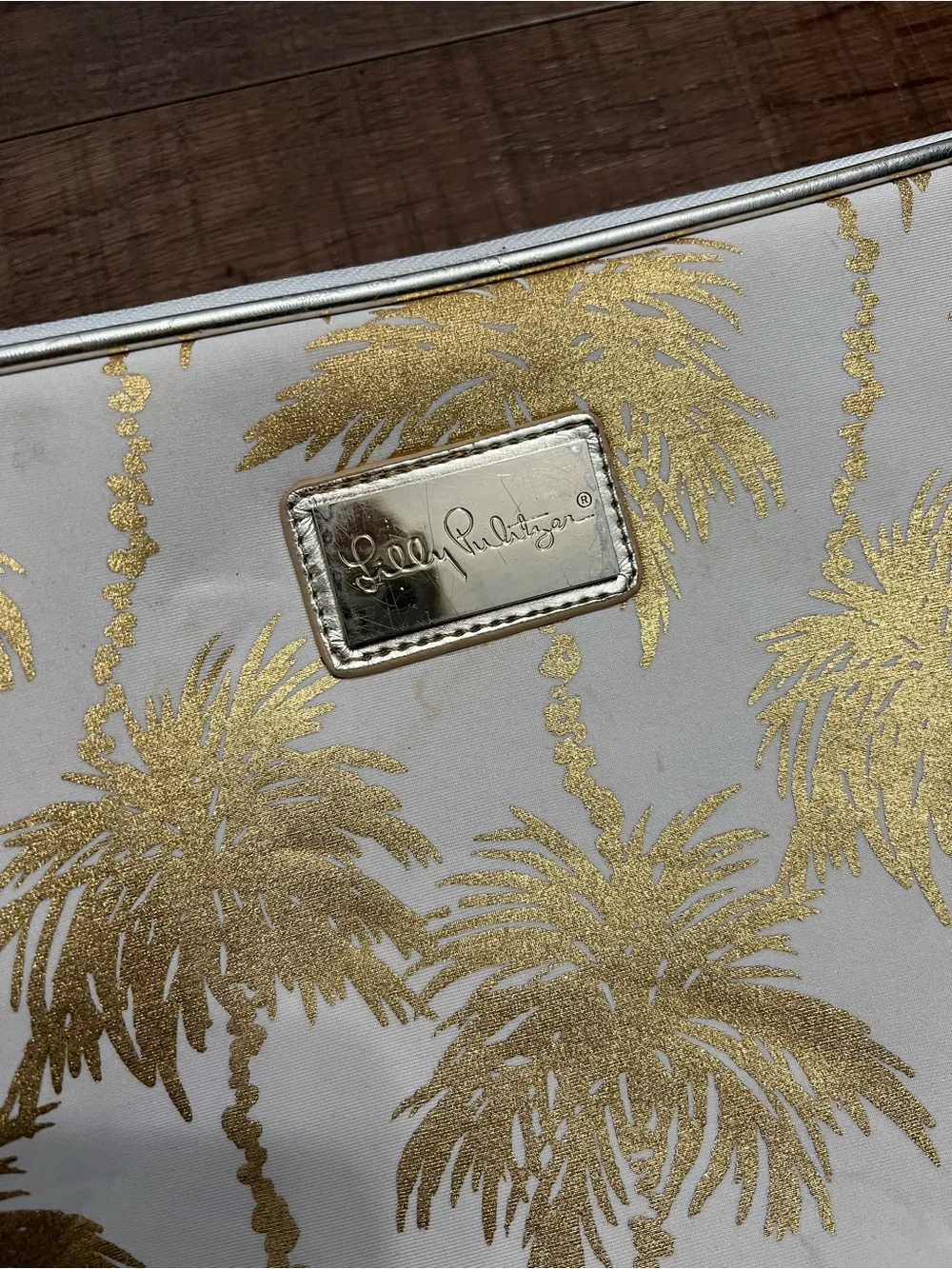 Lilly Pulitzer Goledn Palm Print Laptop Pouch